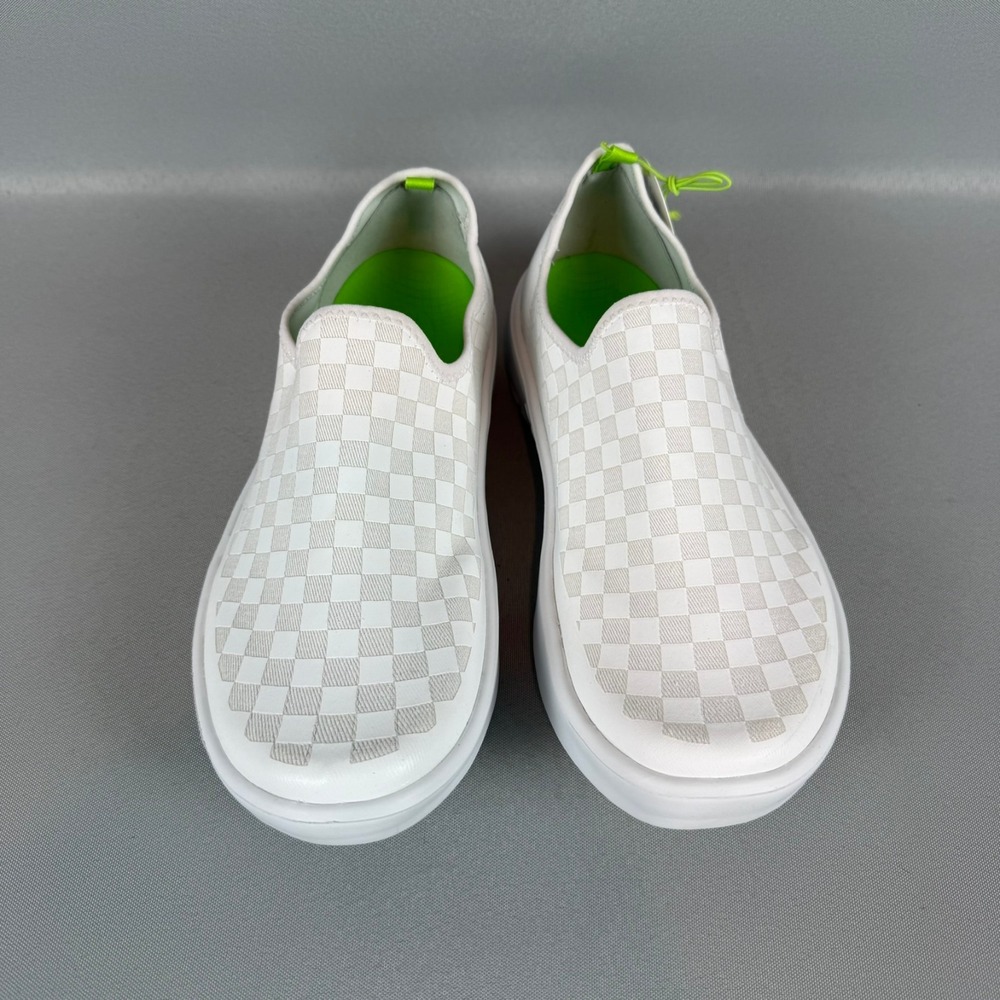Slip-On Women's Sneakers in White with Neon Accent - Picture 4 of 7